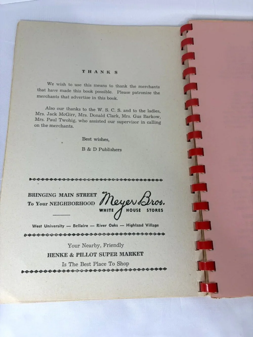 Vintage MCM Kitchen Klassics Cookbook West University Methodist Church Texas